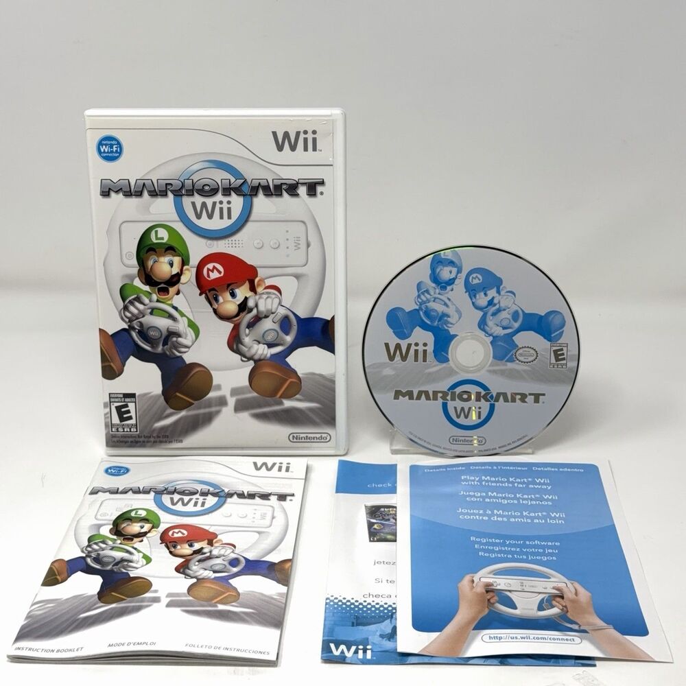 Mario Kart Wii Nintendo Wii 2008 Complete CIB Refurbished Tested